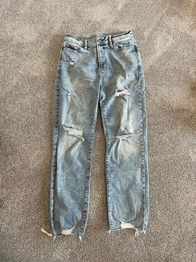 a.n.a Light Blue Distressed Relaxed Fit Jeans